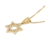 14K Gold Star of David Pendant Lined with Diamonds - Color Option - 4
