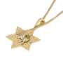 14K Gold Star of David Unisex Pendant with Lion of Judah and Western Wall Motif - 6