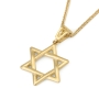 14K Gold Small Woven Star of David Pendant - Color Option - 5