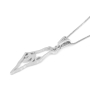 14K White Gold Map of Israel Pendant with Chai - 3