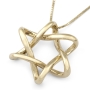 Modern 14K Gold Interlocking Star of David Pendant Necklace - 2