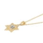 14K Gold Star of David Pendant with Chai and Kotel Motif - 3