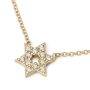 14K Gold Dainty Star of David Necklace with Diamonds - Color Option - 5