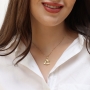 14K Gold Interconnecting Star of David Necklace Pendant - Color Option - 3