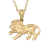 14K Gold Lion of Judah Pendant Necklace (Choice of Colors) - 1
