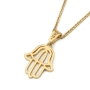 Stylish 14K Gold Hamsa Pendant Necklace - 2