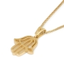 Stylish 14K Gold Hamsa Pendant Necklace - 3