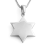 14K Gold Star of David Pendant Necklace With Studded Design (Choice of Colors) - 4