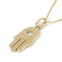 Hamsa With Heart 14K Gold Pendant Necklace - 3