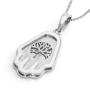 14K Gold Hamsa & Tree of Life Pendant Necklace - 5