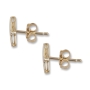 14K Gold Hamsa Stud Earrings with Diamond Stones - 2