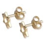Gold Plated Silver Star of David Stud Earrings - 2