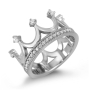 14K Gold Diamond Crown Ring - 1