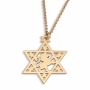 Star of David Necklace with Lion of Judah - Silver or Gold Plated - 6