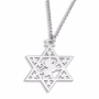 Star of David Necklace with Lion of Judah - Silver or Gold Plated - 2