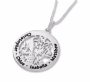 Silver Personalized Hebrew Name Necklace for Mom with Peacock (English/Hebrew)  - 2