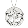 Sterling Silver Hebrew/English Family Tree of Life Necklace - 2