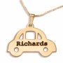 Double Thickness Gold-Plated Car Name Necklace (English/Hebrew)  - 1