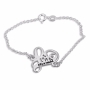 Double Thickness Silver Personalised Love Script Bracelet - 2