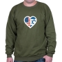 Israel - USA Heart Sweatshirt. Variety of Colors - 3