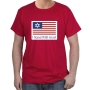 I Stand With Israel T-Shirt - American Flag. Variety of Colors - 4