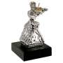  Silver Fiddler on the Roof Statuette with Golden Highlights (Medium) - 1