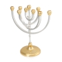 Kinetic Silver and Gold Plated Round Hanukkah Menorah - 3