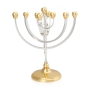 Kinetic Silver and Gold Plated Round Hanukkah Menorah - 4
