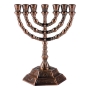 12 Tribes Copper 7-Branched Classic Menorah - 1