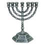 12 Tribes Pewter 7-Branched Classic Menorah - 1
