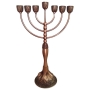 Copper-Plated Traditional Ornate 7-Branched Menorah – Large  - 1