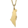 14K Yellow Gold Land of Israel Pendant Necklace - 4