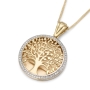 Large 14K Gold Diamond Tree of Life Pendant Necklace (Choice of Color) - 4