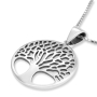 Large Sterling Silver Circular Tree of Life Necklace (For Both Men & Women) - 2