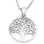 Large Sterling Silver Circular Tree of Life Necklace (For Both Men & Women) - 3