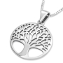 Large Sterling Silver Circular Tree of Life Necklace (For Both Men & Women) - 4