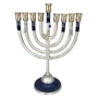 Lily Art Colorful Aluminium Star of David Dark Blue Hanukkah Menorah - 1