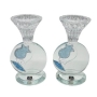 Lily Art Crystal Watercolor Pomegranate Candlesticks - 1