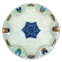 Lily Art Hand-Painted Glass Seder Plate With Star of David - 1