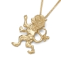 Handcrafted 14K Yellow Gold Lion of Judah Pendant Necklace - 4