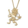 Handcrafted 14K Yellow Gold Lion of Judah Pendant Necklace - 1