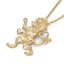Handcrafted 14K Yellow Gold Lion of Judah Pendant Necklace - 5