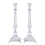 Luxurious 925 Sterling Silver Shabbat Candlesticks With Legs - 1