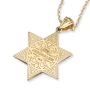 14K Gold Floral Star of David Pendant With 79 Diamonds - 3