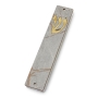 Lily Art Acrylic Mezuzah Case with Gray Marble Design on Wood - Choice of Color  - 5