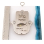 Lily Art Hamsa Blue and Gray Wall Hanging – Luck and Blessing  - 1