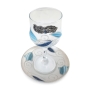 Handmade Glass Kiddush Cup With Blue Floral Design By Lily Art  - 2