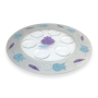 Lily Art Rosh Hashanah Glass Plate with Pomegranate Border - Blue - 2