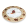 Lily Art Rosh Hashanah Glass Plate with Gold Pomegranate Border   - 2