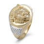 Majestic Lion of Judah 14K Gold Men's Ring With Diamond Accent (Choice of Colors) - 2